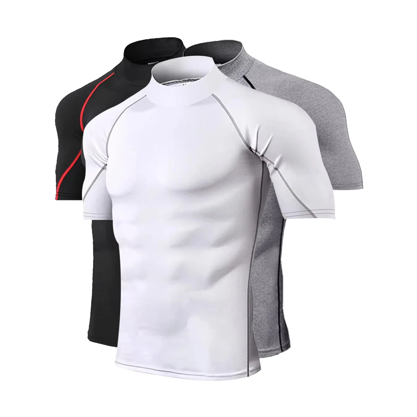 Manufacturer Custom Men's Compression Fit Tee Short Gym Sports Base Layer Cool Dry Tops Compression Seamless Tshirts