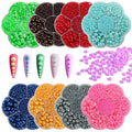 BIN Hot Selling Nail Art Pearl Charms 2/3/4/5/6/8/10mm Mix Size Total 5600pcs/set Semi-circular Flat Bottom Nail Art Decorations