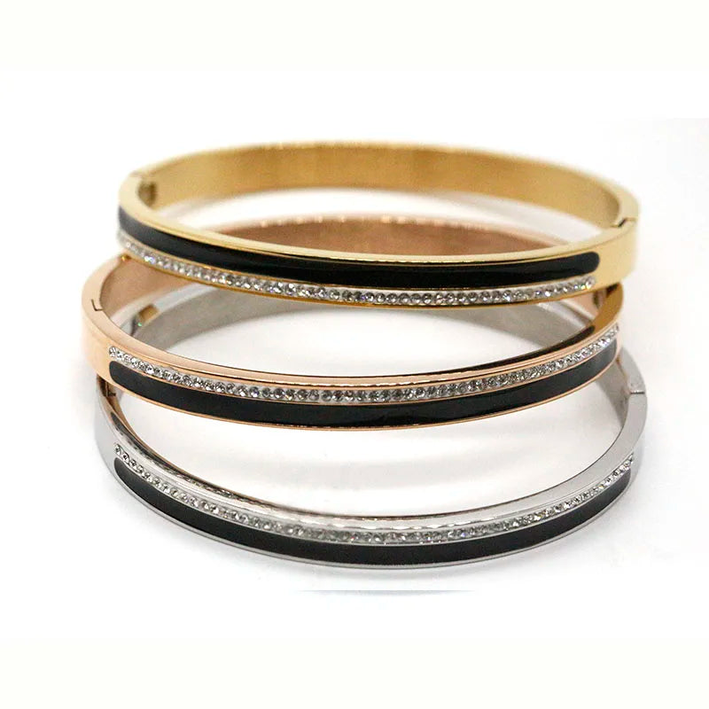 Waterproof Stainless Steel Jewelry Gold Plated Oval Shape Men's Stainless Steel Watch Bracelet Cuff Open Bracelet & Bangle S