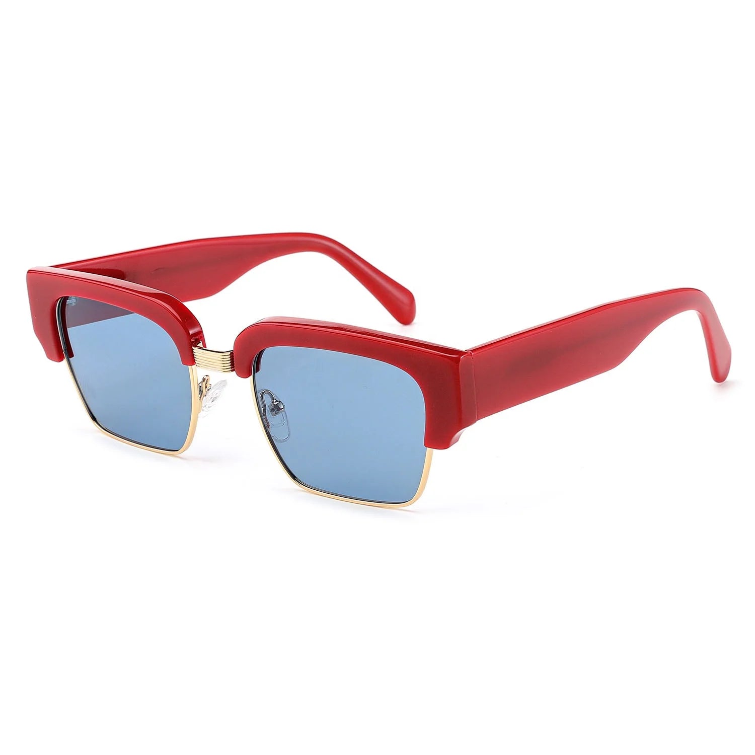 Designer Red Polarized Unisex Men Women Square Full Rim Sunglasses 2023 Luxury Shades