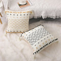 European Vintage Style Yarn-Dyed Jacquard Cushion Pillow Cover Geometric Patterned Fall Pillow Case for Home or Hotel Use