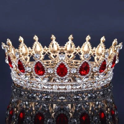 Vintage Baroque Queen King Bride Tiara Crown for Women Headdress Prom Bridal Wedding Tiaras and Crowns