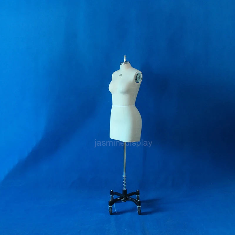 Jasmine Fiberglass Inside Customized Half Body Dress Form Mannequin for Tailor Using with Cotton Fabric Cover