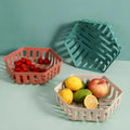 New Fashion Simple Plastic Fruit Basket Kitchen Drain Basket Home Hollow Nordic Style Living Room Snack Plate Fruit Plate