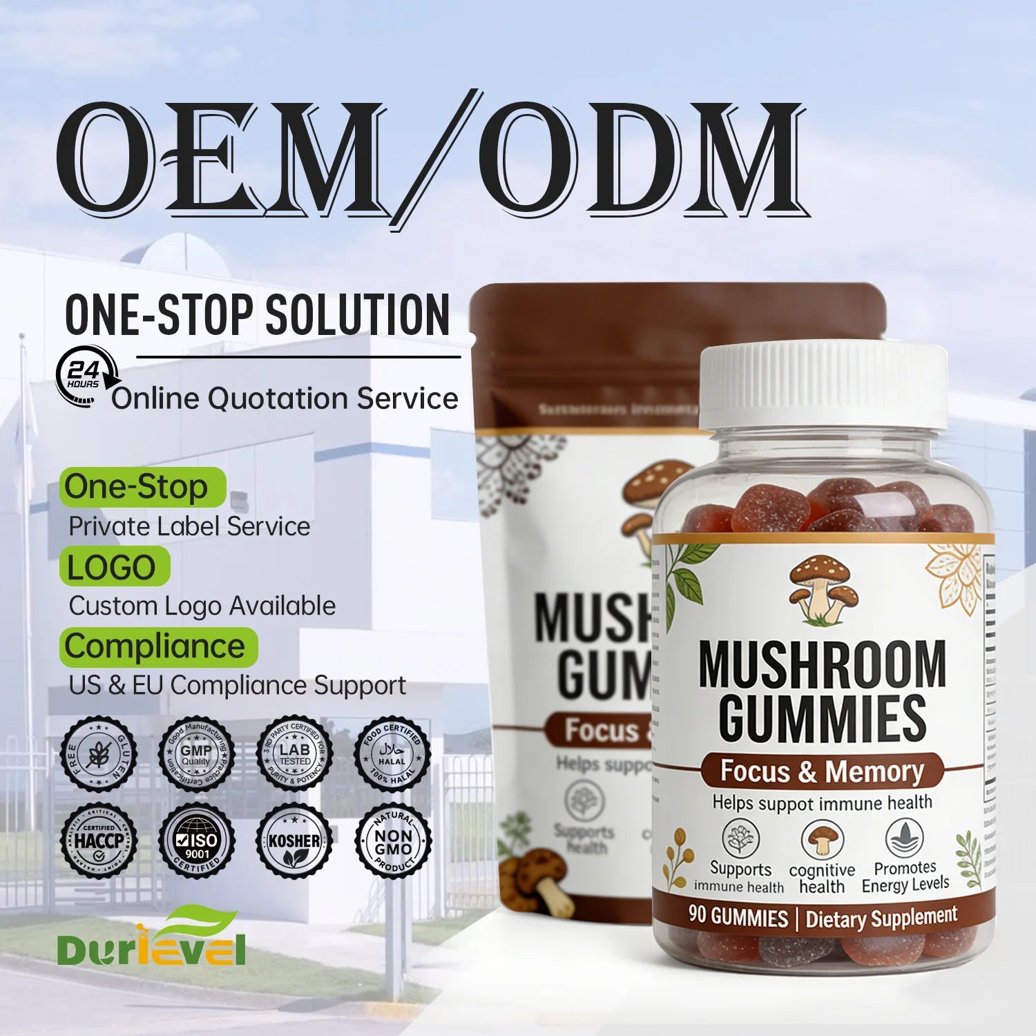 Adult Vegan Mushroom Gummies Plant-Based Adaptogens for Stress Relief and Focus Not for Pregnant Women