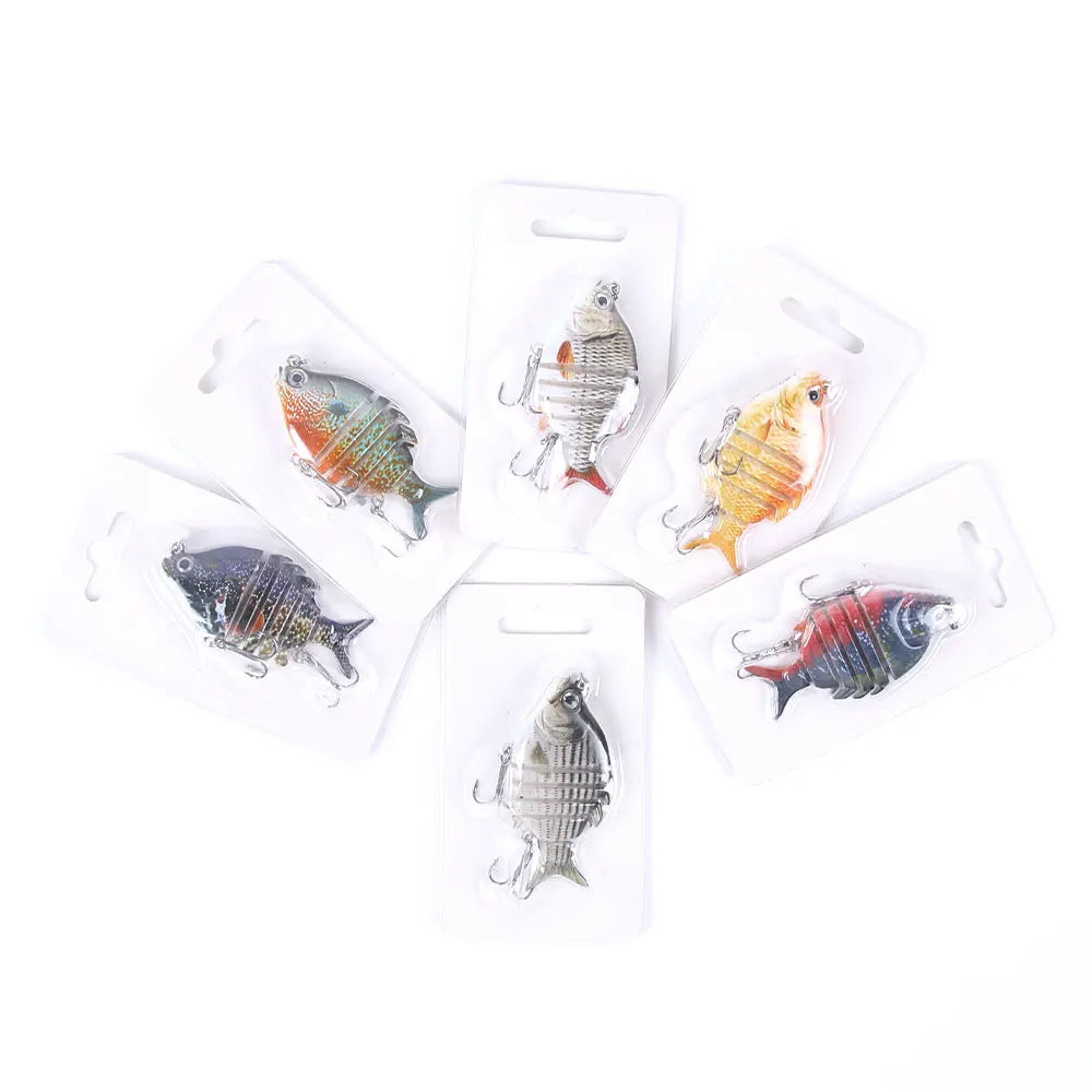 Small Tilapia 6 Sections Multi-jointed Fishing Lure Fat Body Crankbait Bait Jointed Lure
