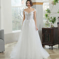 Plus Size Elegant V-neck Short Sleeve A-line Wedding Suits for Women Jancember RL197
