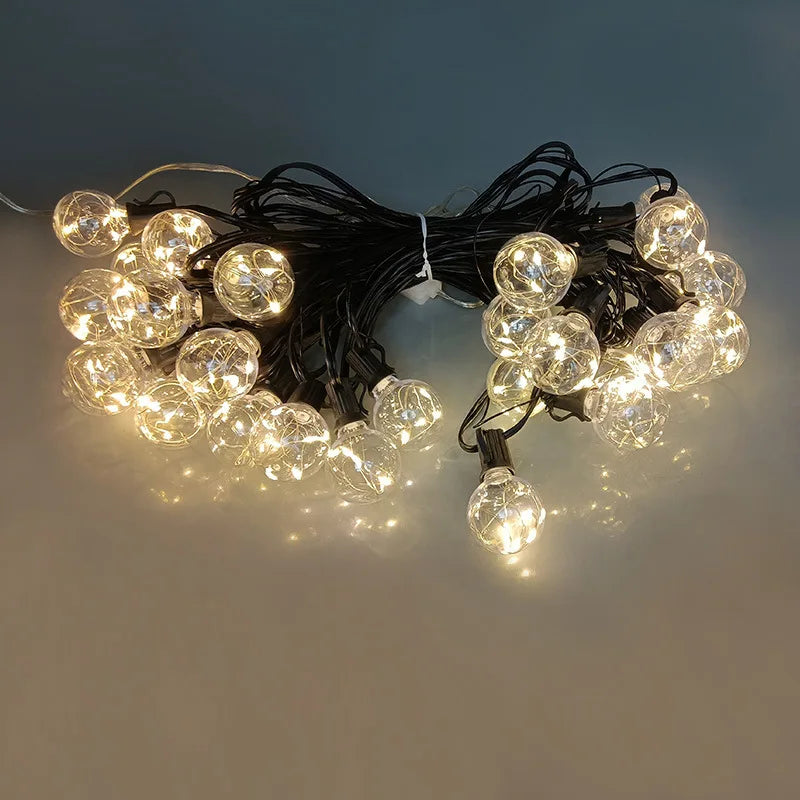 JAIYI 25FT Patio String Light Christmas G40 Globe Bulb fairy String Light Outdoor Party Garden Garland Wedding Decorative