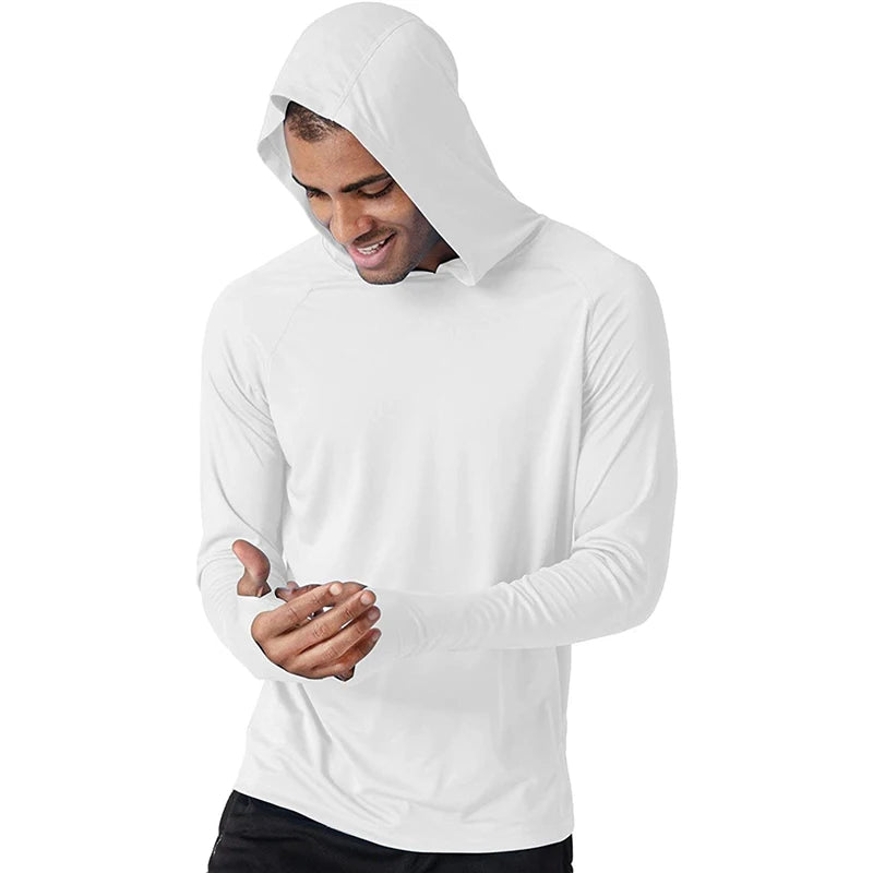 Factory Hot Sale Solid Autumn Spandex/Polyester Mens Sports Hoodie Long Sleeve Customized Logo Fishing Shirt