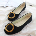 Best Selling Shallow Women Casual Shoes Metal Buckle Fashion Retro Ladies Flats Pointed Toe Soft Bottom Ladies Walking Shoes
