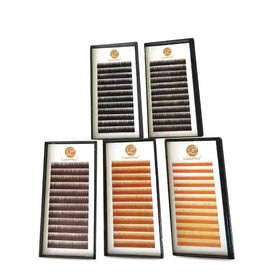 LashPlus Custom logo Wholesale Dark Brown Brow Extensions 5mm to 8mm Individual Eyebrow Extension Tray