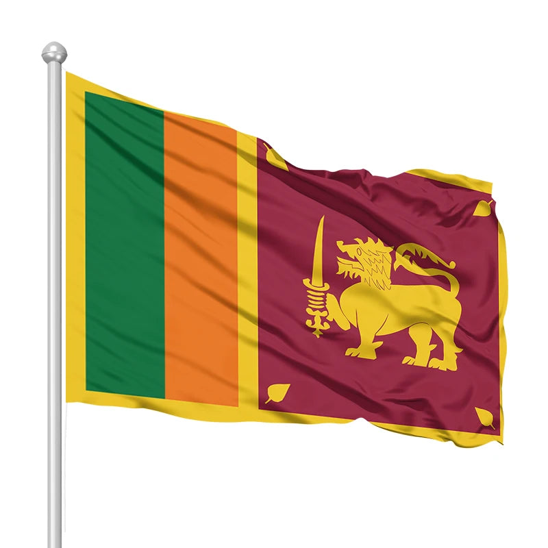 Customizable 3*5ft Sri Lanka Flag Double-Sided Printed Outdoor Decoration Bunting Flag Production