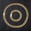 JUNLU New 13mm Hip Hop Bling Iced Out Baguette Chain Necklaces Gold Silver Color Charming Chains Women Men CZ Bling Jewelry Gift