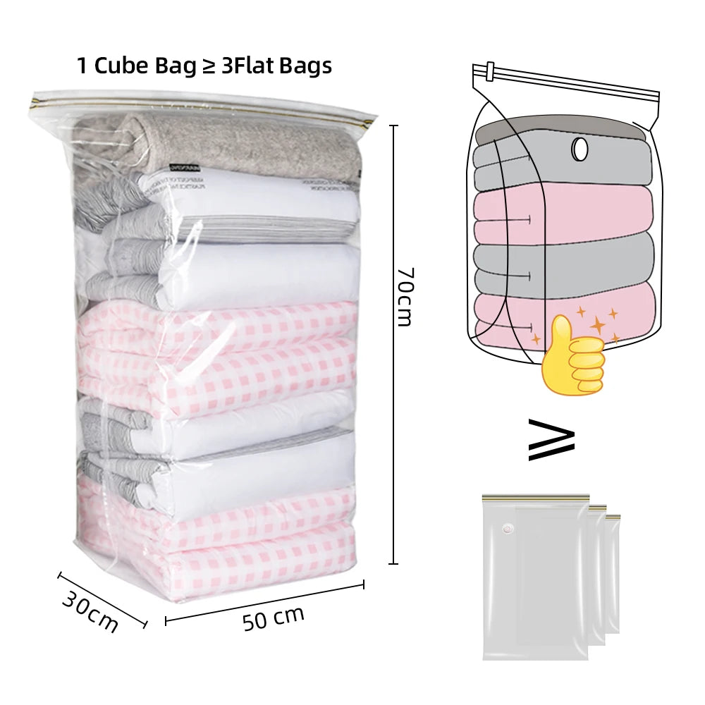 Large Capacity Reusable PVC Vacuum Storage Bag Custom for Over Season Clothes Blankets  Bedding Storage Three-dimensional Bag