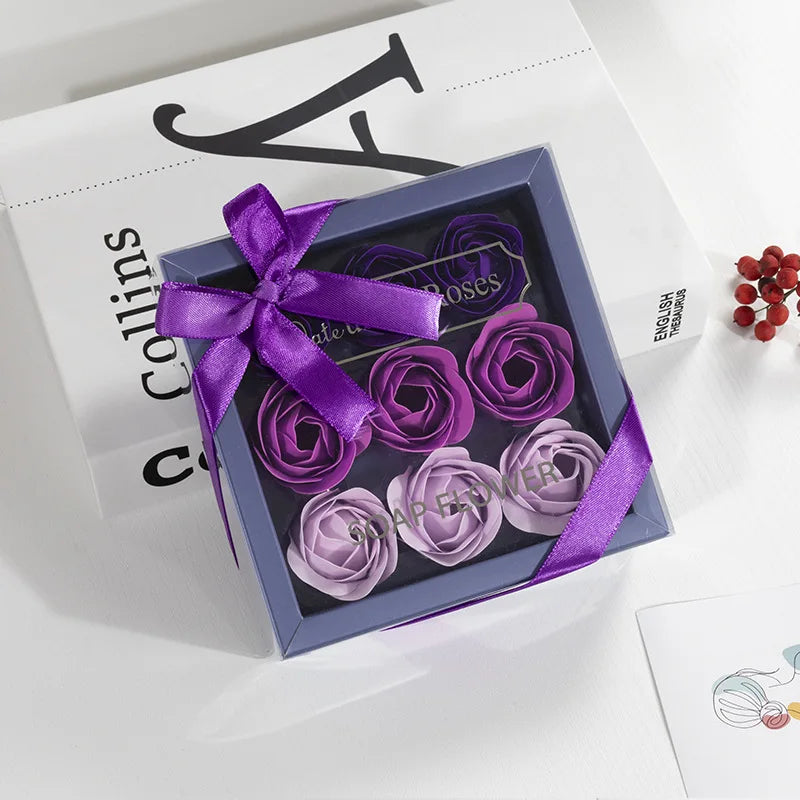 D113 Mother's Day Valentine's Day Wedding Gift Rose Scented Soap Flower Gift Box