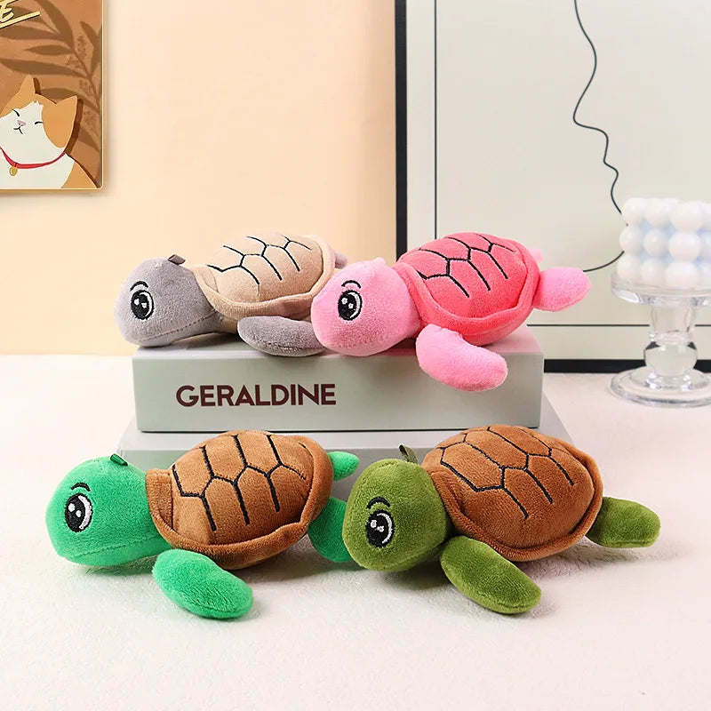 Cartoon Turtle Key Chain Marine Animal Tortoise Doll Plush Toy Pendant Keychain Backpack Car Bag Key Ring Decor Charm Kid Gift