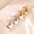 New Arrivals Women's Jewelry Luxury 18K Gold Plated Moon Shape Stainless Steel Earrings