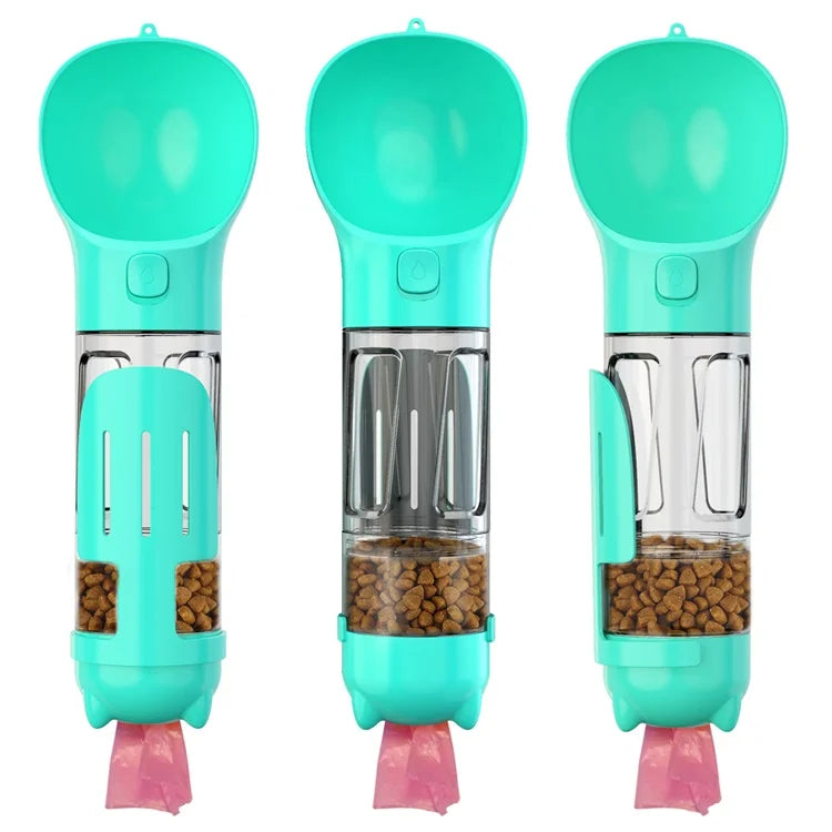 Outdoor Leak Proof ABS Plastic 300/500ml Portable Dog Water Bottle Travel Poop Bag & Food Storage Container Feeder Poop Shovel