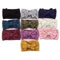 Fashion Nylon Baby Large Bow Girls Elastic Headband Jacquard Fabric Head Turban Infant