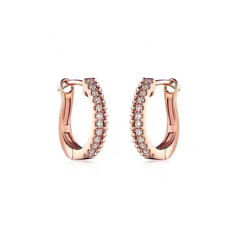 New Designs 18K Solid Pure Gold Natural Dancing Diamond Rose Gold Bali Luxury Gemstone Moissanite Earrings Golf Earrings Designs