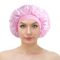 Wholesale Custom Logo Hair Accessories Solid Color Elastic Wide Band Polyester Bonnet Salon Hat Stain Hair Bonnet for Women