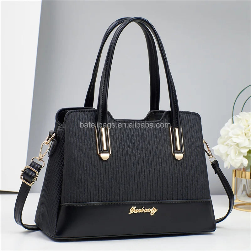 2025 New Fashion Trend Women's High-End Handbag with Retro European Style Large Capacity Zipper Closure Shoulder Bag Portable