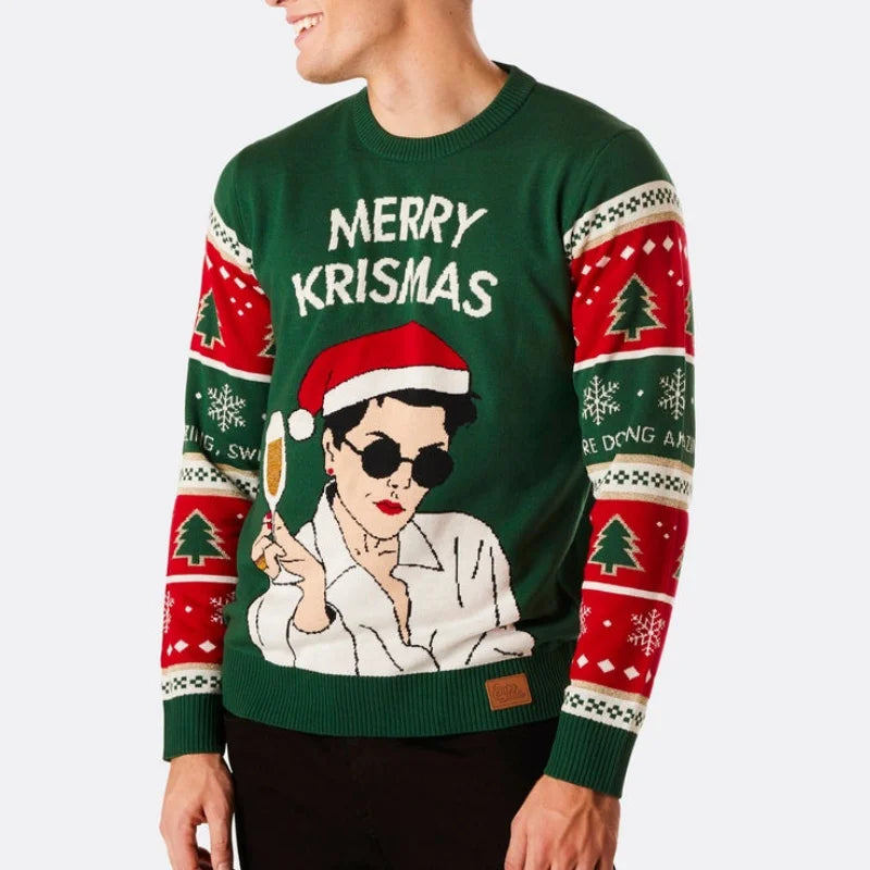Custom Oem Clothing Tops Cartoon Anime Couple Men Pullover Unisex Merry Krismas Ugly Christmas Sweater