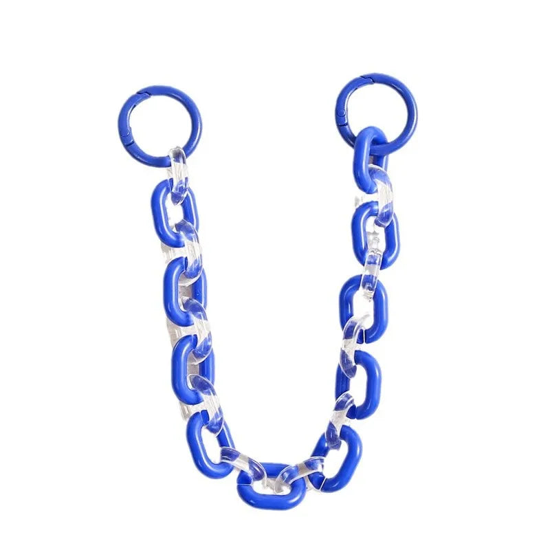 Multicolour Acrylic Chain Buckle With Spring Buckle Mobile Phone Chain Keychain Colorful Versatile Bag Chain Decoration