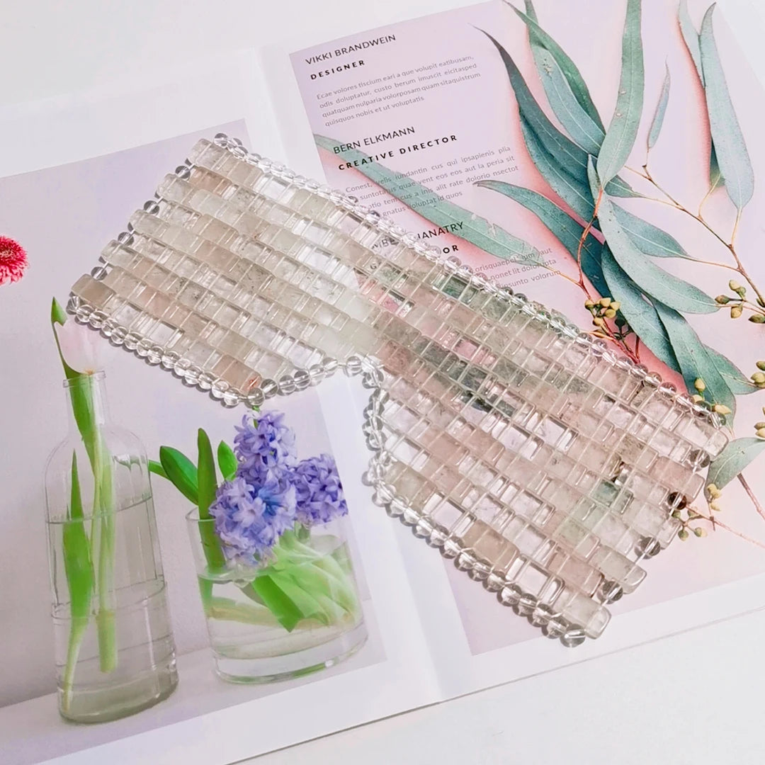 DIY New Fashion Natural Stone Crystal Clear Quartz Facial Jade Eye Mask Of Sleep Anti Aging