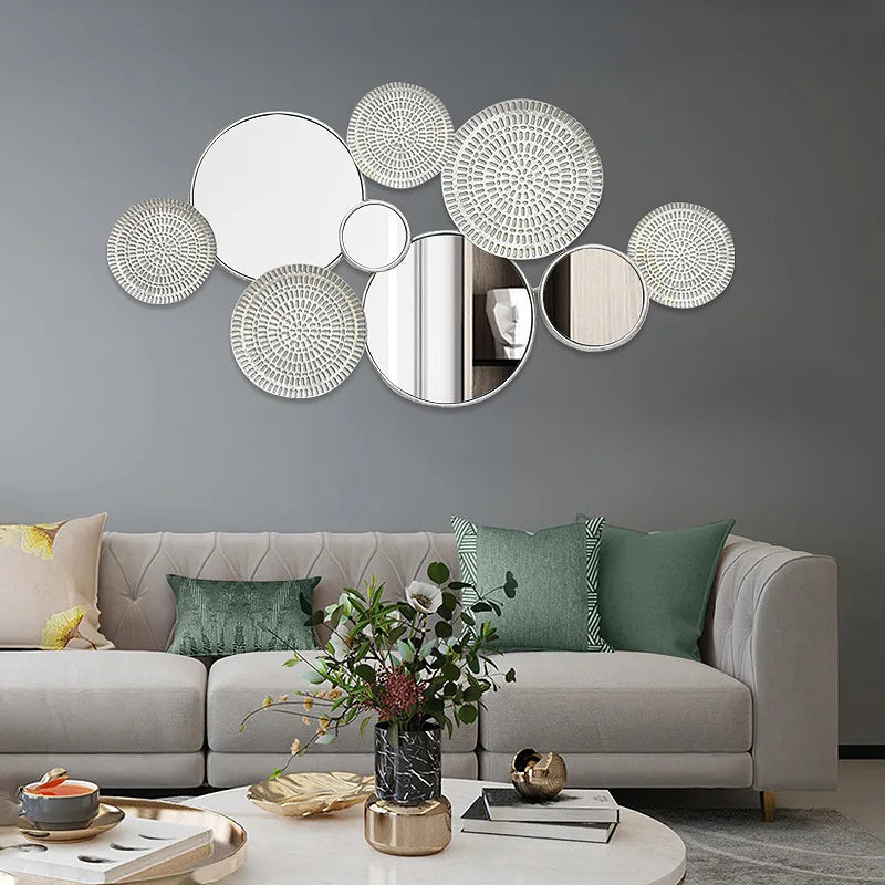 Simplicity Modern Sliver Mirror 3d Metal Wall Art Decor Iron Art Decoration Nature Art Decor for Home Living Room