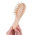 Eco-friendly Portable Bamboo Mini Massage Hairbrush Wooden Home Anti Static Hair Comb Custom logo