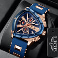 LIGE LG89103 Watch Sport Triangle Big Dial Chronograph Quartz Watches Men Sports Watches Male WristWatch Clock Relogio Masculino MegaBDM