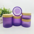 50ml 100ml 150ml 200ml Refillable Double Wall Wide Mouth PET Body Butter Container 200g Purple Cream Jars Amber Skincare Jar