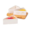 Thick Food Grade Cake Slice Container Triangle Tray with Window Cover Custom Printed 2mm Cake Box Cake Packaging Paperboard