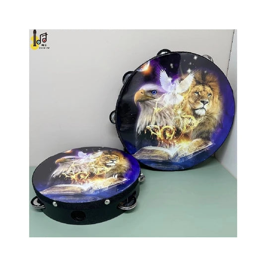 2024 New Hot Sell Customized Musical Tambourine Instrument for Wedding Church Party Favor 10inch 25cm Diameter Tambourine Toy