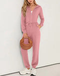 Women's Two Piece Outfits Tracksuit Sweatsuit Y2K Long Sleeve Cropped Zip up Hoodie Jacket Sweatpants Jogger Set