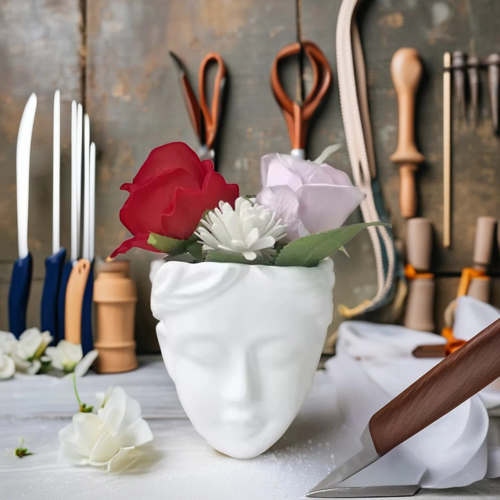 J2121 3DVenus Statue Flower Pot Silicone Mold DIY Plaster Crystal Drip Cement Cement Silicone Mold