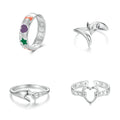 Wholesale Discount Adjustable 925 Silver Love Ring Heart Belt Design Hip Hop Animal Style Stackable Rings for Women