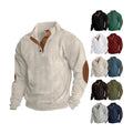 Hot Selling Autumn 2023 European Men's 5XL Pullover Casual Standing Collar Long Sleeved Corduroy Hoodie in Stock