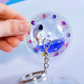 Novelty Gifts Mini 3D Astronaut Keyring Liquid Spaceship Keychain Mysterious Space Aqua Oil Keychain