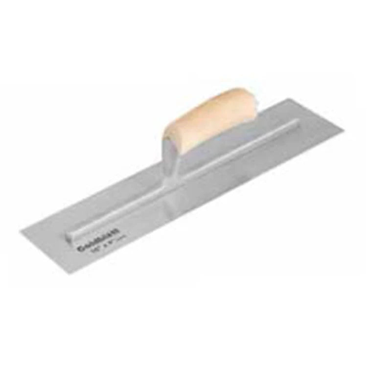 Goldblatt Pro 20\"x4\" Concrete Finishing Trowel with Comfortable Wooden Grip Aluminium Rivet Mountings for DIY Industrial Use
