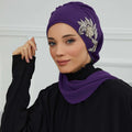 MOTIVE FORCE Custom Design Muslim Jersey Turban Elegant Turbans for Women With Gorgeous Unique Jewellery Stone Accessory