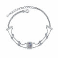Factory Wholesale Fashion Jewelry Blue 925 Sterling Silver Sparlling Moissanite 1Carat Bracelet Charm Bracelet for Women
