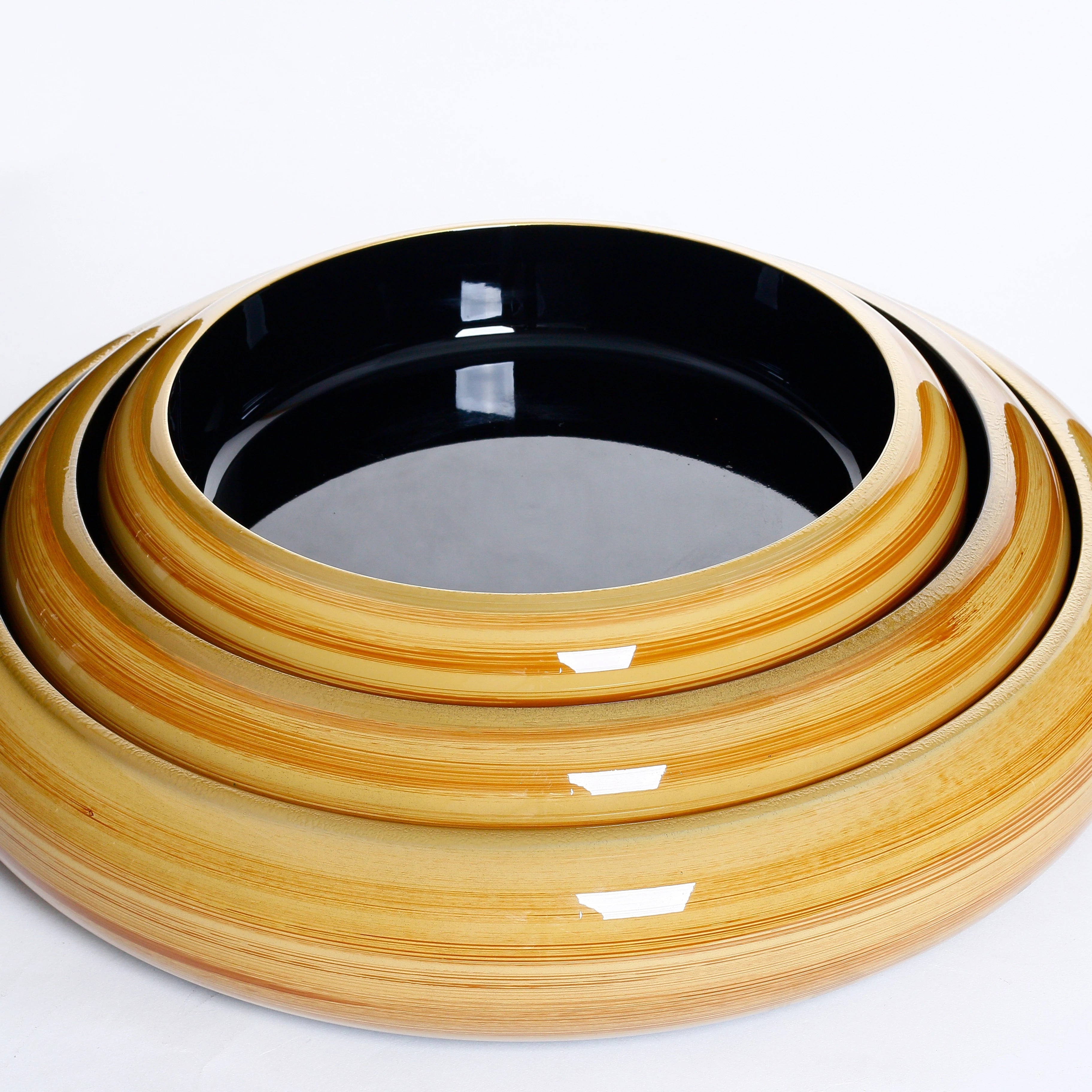 Yellow Japanese Style Sashimi Shining Ice Tray Plate Sushi Resin ABS Tray Plastic Sushi Sashimi Serving Platter