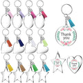 Acrylic Transparent Circle Key Chains Clear Round Acrylic Keychain Blank Tassel Pendant Keyring for DIY