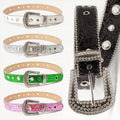 Women Belt Glitter Rhinestone Buckle Waist Belt Multi-Color Sparkly Adjustable Accessory for Dresses Jeans Party Fashion