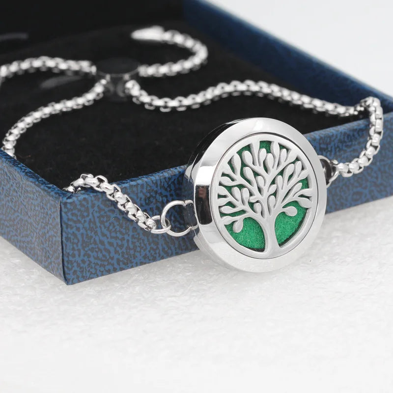 Energinox Adjustable Healing Stainless Steel Diy Aroma Perfume Aromatherapy Essential Oil Diffuser Bracelet