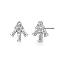 Mini Simple Diamond Stud Earrings 925 Sterling Silver Geometric Arrow Shape Stud Earrings for Women Girls