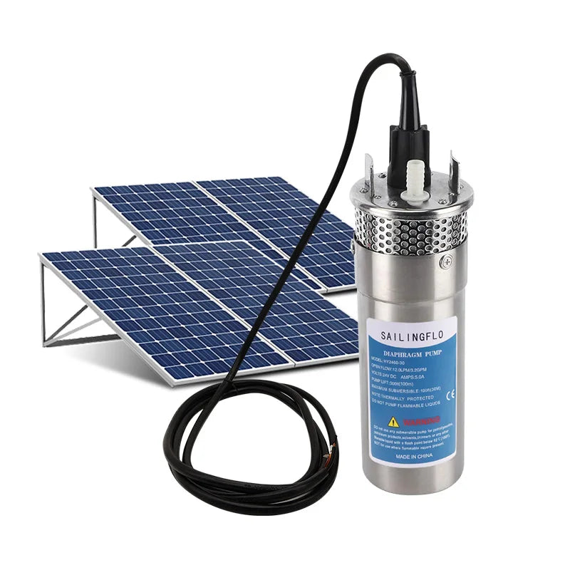 24V DC 12LPM Stainless Steel Solar Deep Well Pump for Solar Energy System