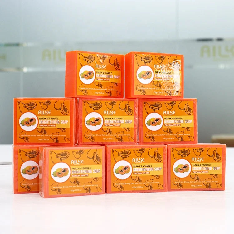 Wholesale OEM Organic Kojic Acid Vitamin C Women Face Skin Care Brightening Papaya Whitening Soap